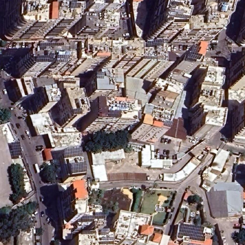 Google satellite image 4_1, before the bombing, location: Bejrut, Rue 87, Haret Hreik, Baabda District, Muhafaza Dżabal Lubnan, 1001, Liban