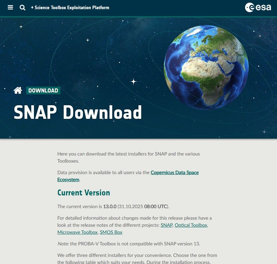 ESA SNAP Sentinel Toolbox