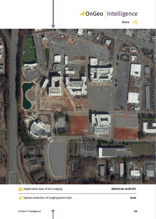 Example page fromSatellite Imagery Report OnGeo Intelligence
