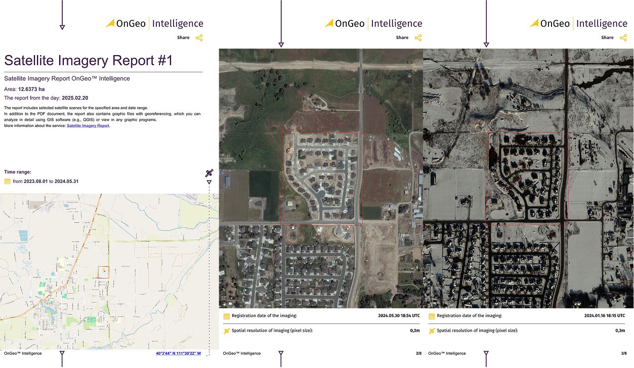 High-resolution satellite imagery report by OnGeo Intelligence