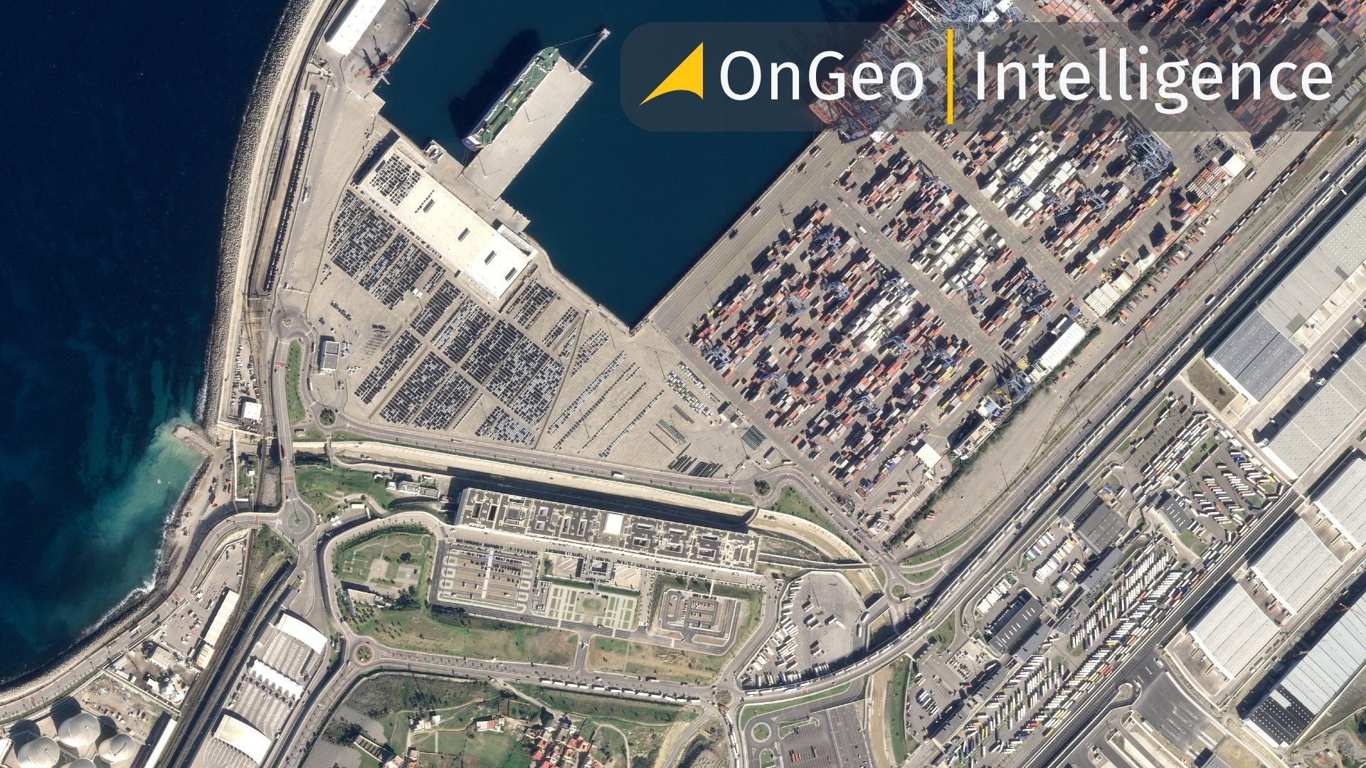 Satellite imagery showing a bay.