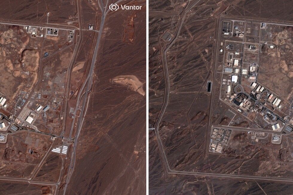 Satellite imagery reveal damage at Iran's Natanz nuclear facility - Vantor
