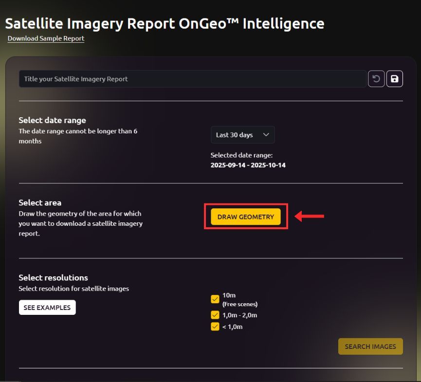 OnGeo Intelligence: Define your Area of Interest.