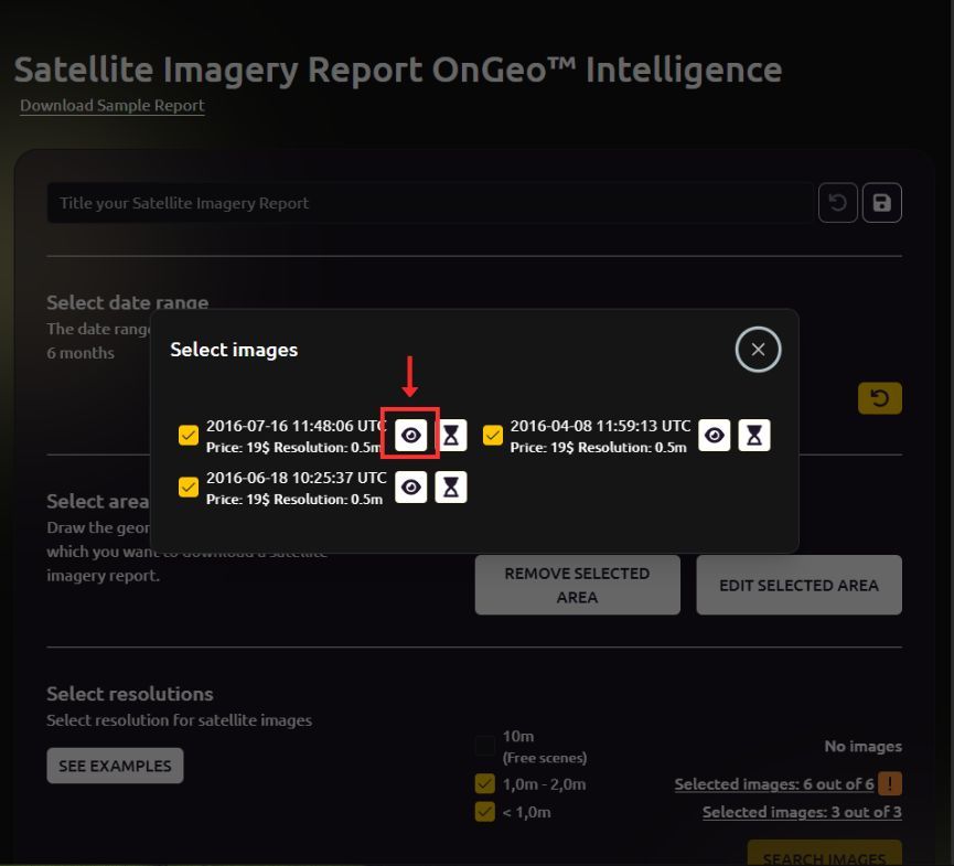 OnGeo Intelligence: Browse and Select Imagery.