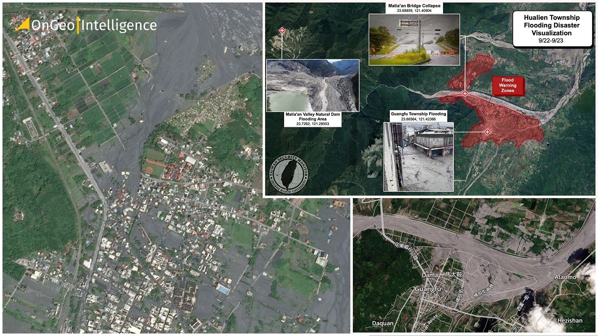 Satellite Imagery Typhoon Ragasa Guangfu Township, Hualien County