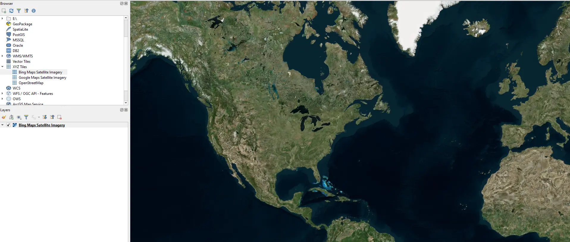 Satellite basemap in QGIS example