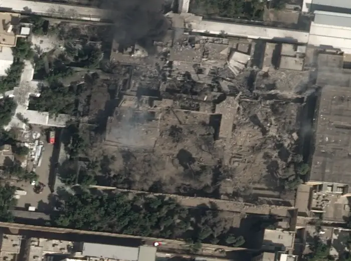 Satellite imagery of the Leadership House in Tehran after the strikes.webp