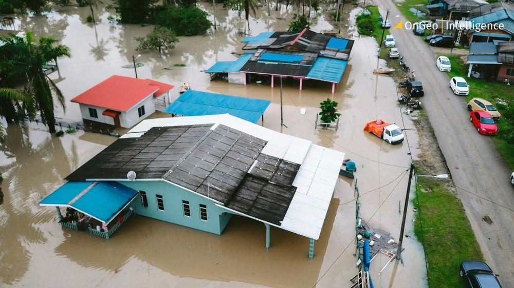 Image  showing flood-affected areas, used as evidence for insurance claims and disaster assessment.