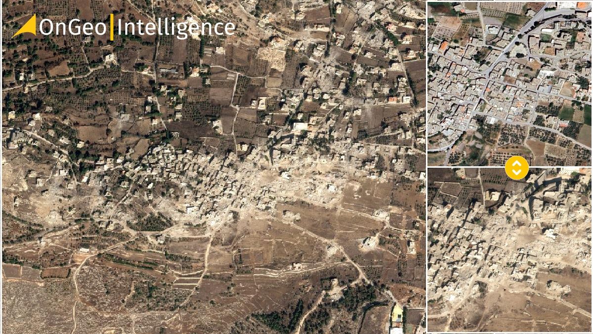 horrifying satellite images of Lebanon after Israeli bombings