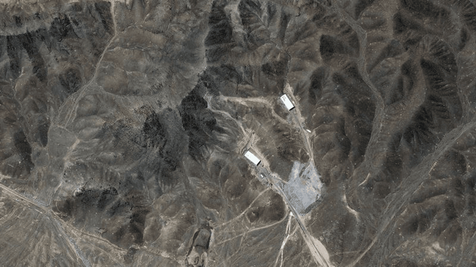 A satellite image of Fordow Fuel Enrichment Plant in Iran, as it was in 2004. (Maxar Technologies via CNN Newsource)