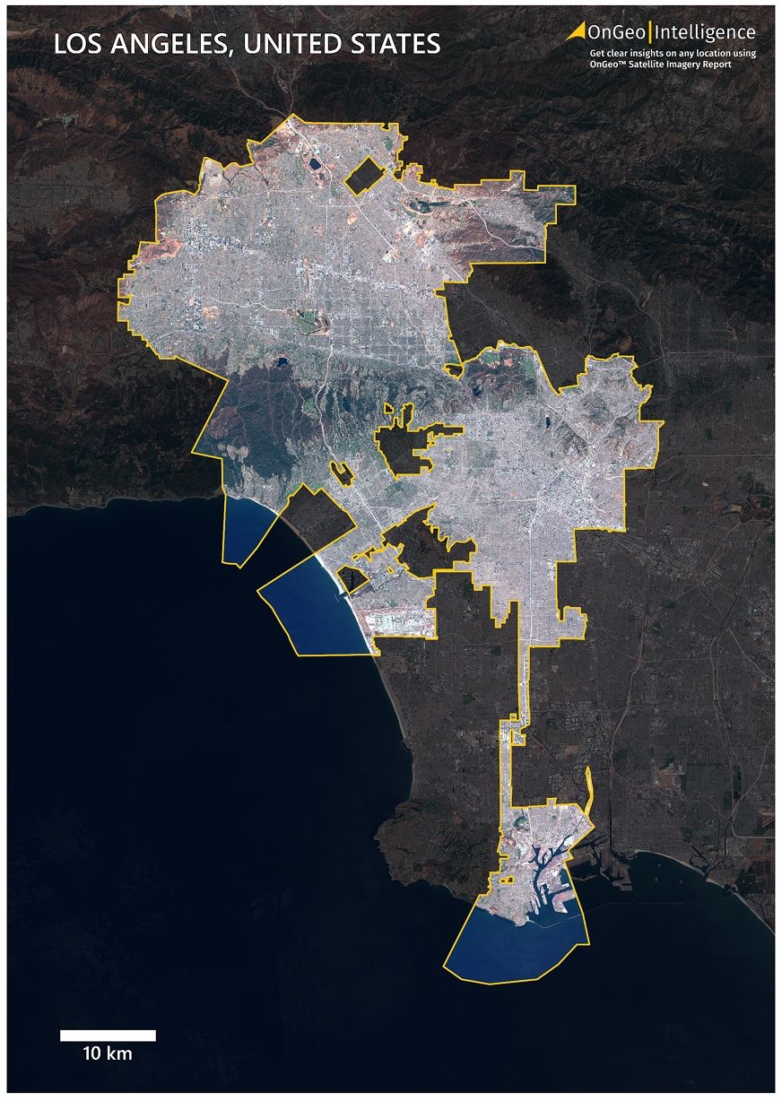 Satellite Map of Los Angeles for Download (PDF)