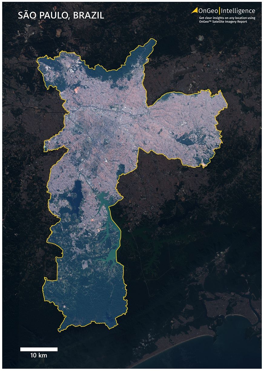 Satellite Map of São Paulo for Download (PDF)